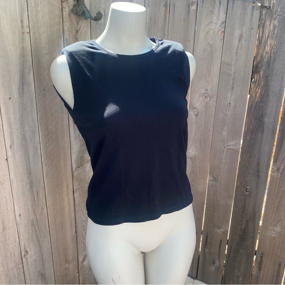 Mango black cotton T-shirt with shoulder pads size XS